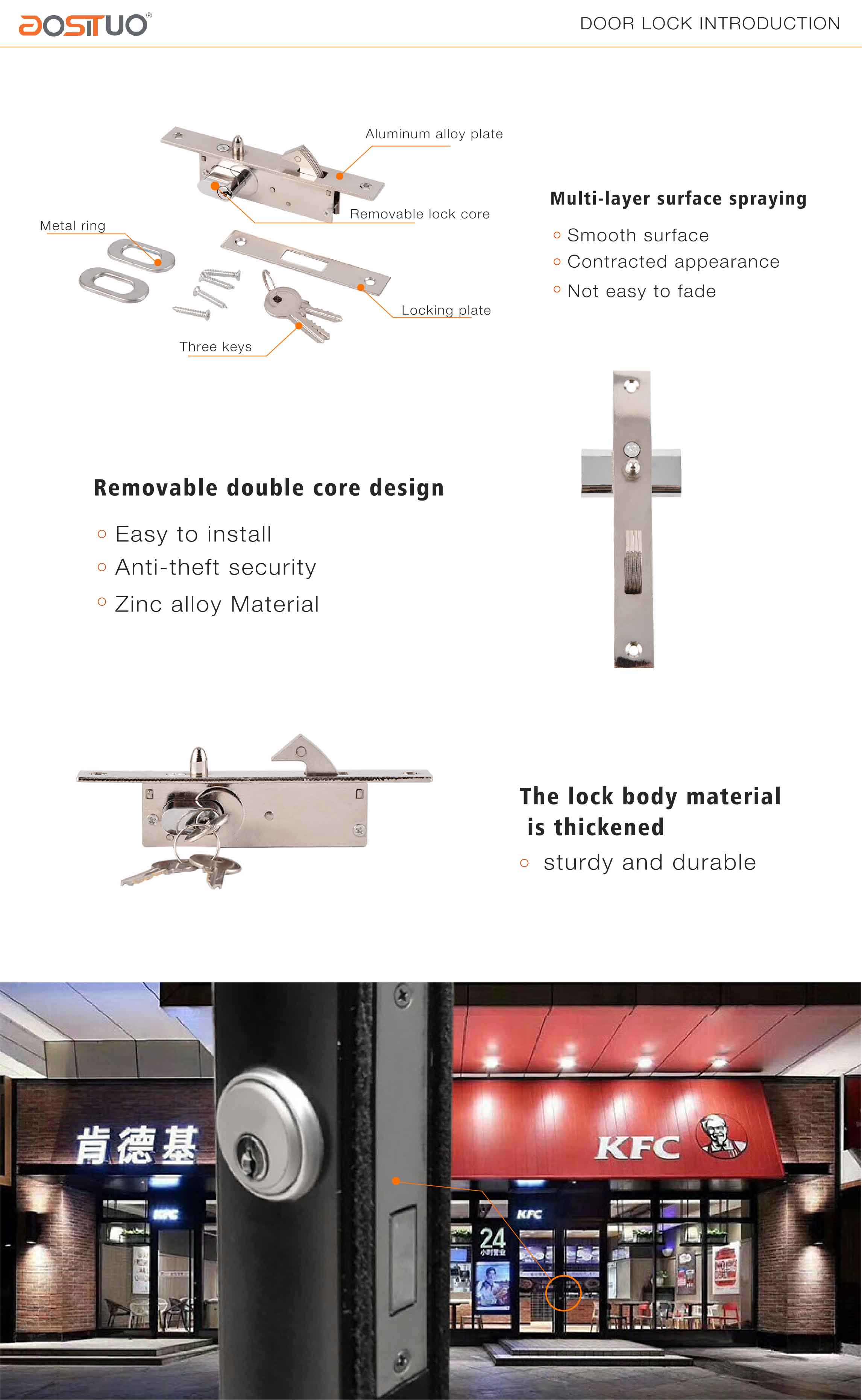Aluminum alloy door lock 5586c product introduction